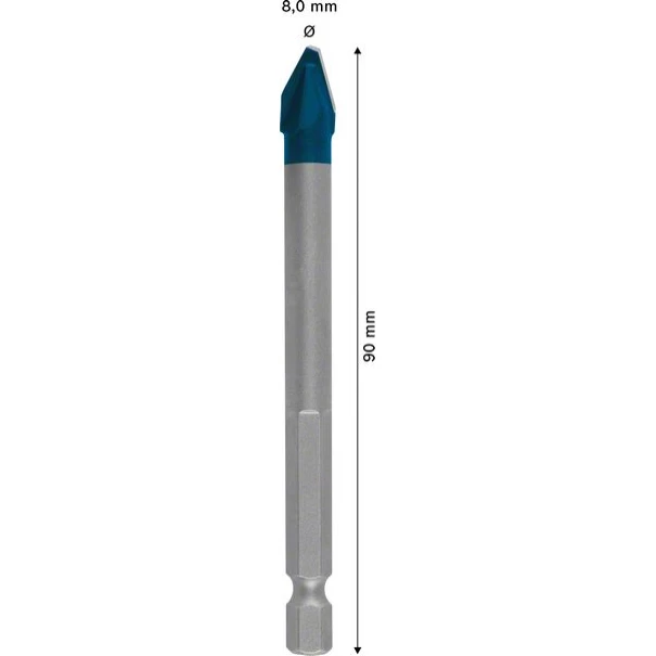 Свредло EXPERT HEX-9 HardCeramic 8 x 90 mm, 2608900592, BOSCH
