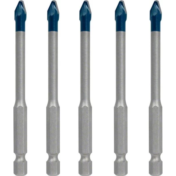 Комплект свредла за керемиди EXPERT HEX-9 HardCeramic, 6 mm 5бр, 2608900599, BOSCH
