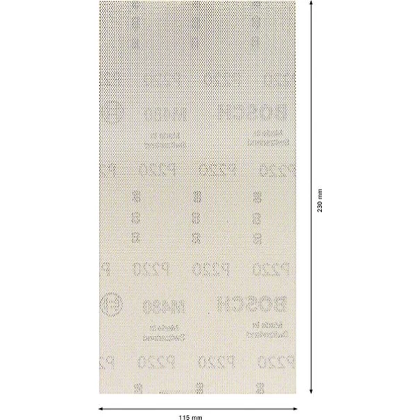 Абразивна мрежа EXPERT M480 за виброшлайф 115 x 230 mm, G 220, 10бр, 2608900766, BOSCH