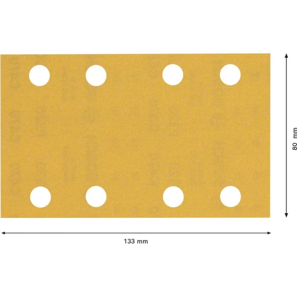 Шкурка EXPERT C470 с 8 отвора, за виброшлайфи, 80 x 133 mm, G 320 10бр, 2608900884, BOSCH