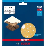 Шкурка EXPERT C470 с множество отвори за ексцентършлайфи, 150 mm, G 80 5бр, 2608901104, BOSCH