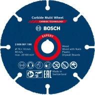 Диск за ъглошлайф 76 мм EXPERT Carbide Multi Wheel, 10 mm, 2608901196, BOSCH