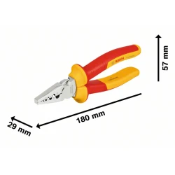 Кримпващи клещи VDE 180 mm, 1600A02NE6, BOSCH