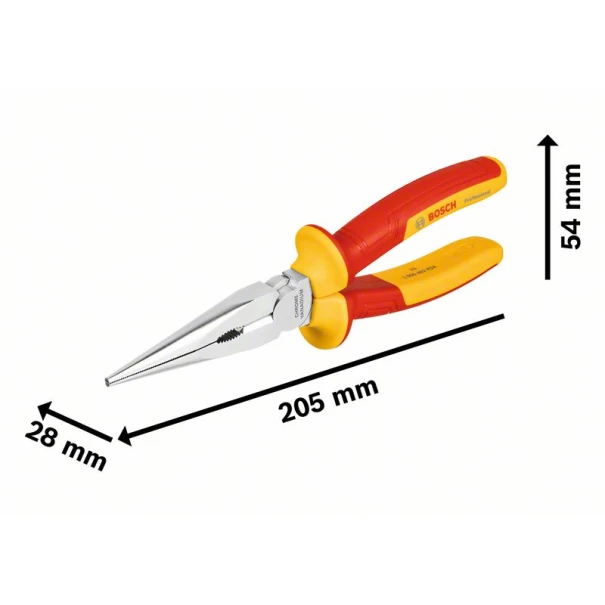 Клещи захващащи полукръгли с резец VDE, 200 mm, 1600A02NE3, BOSCH