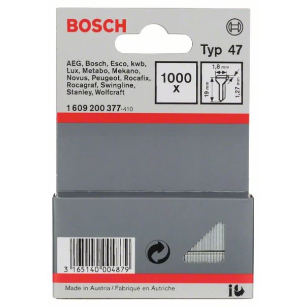 Пирон тип 47, 1,8x1,27x19 mm, 1000 бр, 1609200377, BOSCH