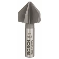 Зенкер конусен HSS, с 5 остриета х 90°, Ø20,0x45x1/4, захват Ø8mm,1бр, 2608596373, BOSCH