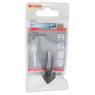 Зенкер конусен HSS, с 5 остриета х 90°, Ø20,0x45x1/4, захват Ø8mm,1бр, 2608596373, BOSCH