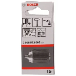 Патронник бързозатягащ до 13mm, 2 - 13mm, 1/2" - 20, 1бр, 2608572062, BOSCH