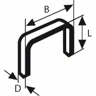 Скоба от плоска тел тип 52 12,3 x 1,25 x 8 mm, 2609200205, BOSCH