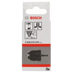 Патронник бързозатягащ до 10mm, 1 - 10mm, 1/4" - 6k, 1бр, 2608572075, BOSCH