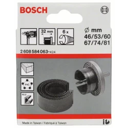 Набор корони, 6 ч, 46; 53; 60; 67; 74; 81 mm, 6 бр, 2608584063, BOSCH