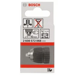 Патронник бързозатягащ до 10mm, 1 - 10mm, 3/8" - 24, 1бр, 2608572068, BOSCH