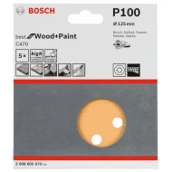 Набор шлифовъчни ленти, 5 ч, 125 mm, G 100, 2608605070, BOSCH
