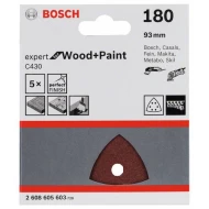 Шкурка опаковка, 5 бр, 93 mm, G 120, 2608605602, BOSCH