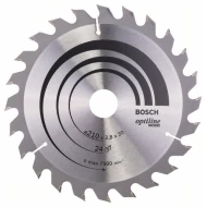 Диск за циркуляр Optiline Wood, 210x30x2,8mm, z=24, 1бр, 2608640621, BOSCH