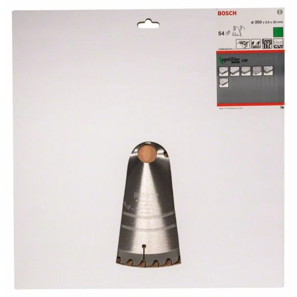 Диск за циркуляр Optiline Wood, 350x30x3,5mm, z=54, 1бр, 2608640674, BOSCH