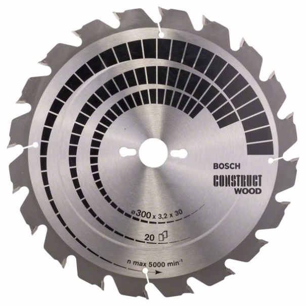 Диск за циркуляр Construct Wood, 300x30x3,2mm, z=20, 1бр, 2608640690, BOSCH