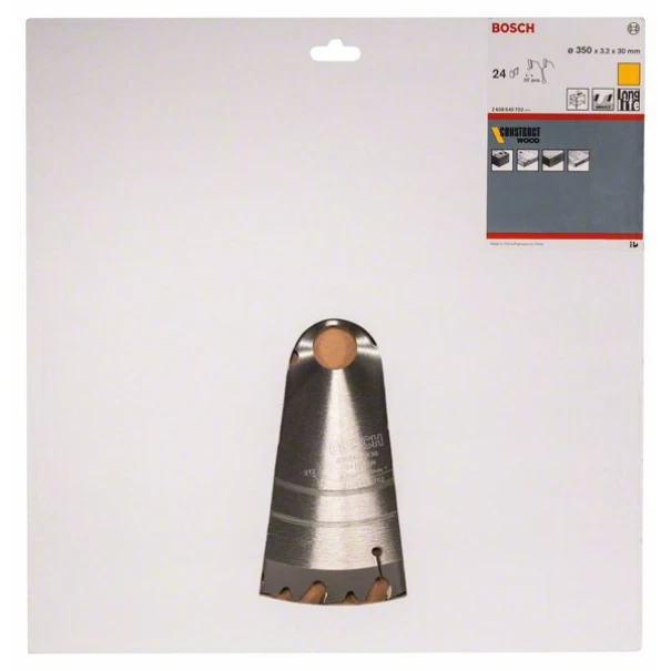 Диск за циркуляр Construct Wood, 350x30x3,2mm, z=24, 1бр, 2608640702, BOSCH
