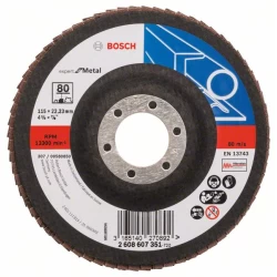 Диск ламелен за ъглошлайф X551, Expert for Metal 115mm, 22,23mm, 80, 2608607351, BOSCH