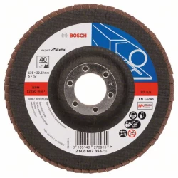 Диск ламелен за ъглошлайф X551, Expert for Metal 125mm, 22,23mm, 40, 2608607353, BOSCH