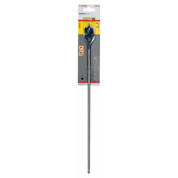Свредло плоско фрезово Self Cut Speed, шестостен 25x400mm, 1бр, 2608595413, BOSCH