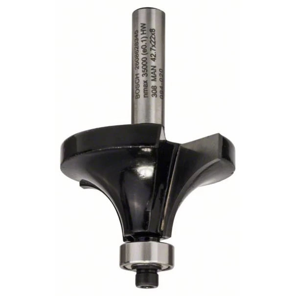 Фрезер за закръгляване, 8 mm, R1 15 mm, L 22 mm, G 66 mm, 1 бр, 2608628345, BOSCH