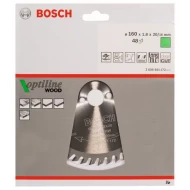 Диск за циркуляр Optiline Wood, 160x20/16x1,8mm, z=48, 1бр, 2608641172, BOSCH