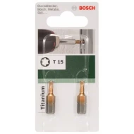 Бит за винтоверт, титан T Torx T 15, 2бр., 2609255941, BOSCH