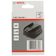 Акумулатор вставен 18 V, DIY, 1,3 Ah, Li Ion, 1 бр, 2607336040, BOSCH