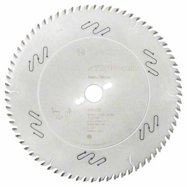 Диск за циркуляр Top Precision Best for Wood, 300x30x3,2mm, z=72, 1бр, 2608642116, BOSCH