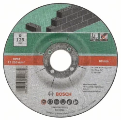 Комплект дискове за рязане, вдлъбнат, за камък, 5 части, 125 mm, 2609256335, BOSCH