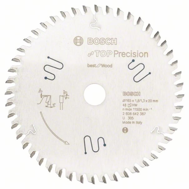 Диск за циркуляр Top Precision Best for Multi Material, 165x20x1,8mm, z=56, 2608642387, BOSCH
