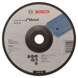 Диск за грубо шлифоване, вдлъбнат, Standard for Metal A 24 P BF, 180 mm, 22,23 mm, 6,0 mm, 2608603183, BOSCH