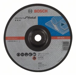 Диск за грубо шлифоване, вдлъбнат, Standard for Metal A 24 P BF, 230 mm, 22,23 mm, 6,0 mm, 2608603184, BOSCH
