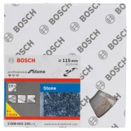 Диск диамантен за рязане Standard for Stone, 115x22,23x1,6x10 mm, 10 бр, 2608603235, BOSCH
