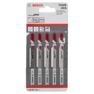 Нож за прободен трион T 102 D, Clean for PP, 5бр, 2608667444, BOSCH