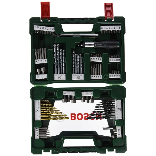 Комплект битове и свредла V-Line TiN с магнитен държач, 91ч, 2607017311, BOSCH