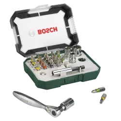 Комплект битове с тресчотка, 26 части, 2607017322, BOSCH