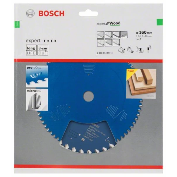 Диск за циркуляр Expert for Wood, 160x20x2,2mm, z=36, 2608644017, BOSCH