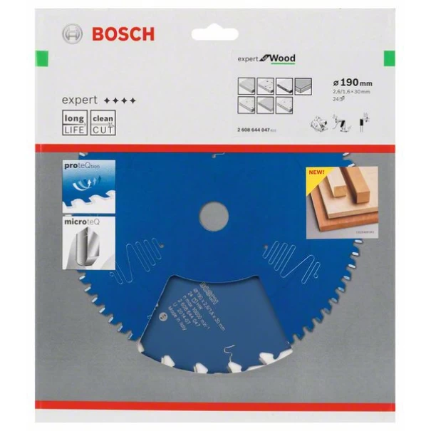 Диск за циркуляр Expert for Wood, 190x30x2,6mm, z=24, 2608644047, BOSCH