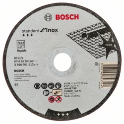 Диск за рязане, прав, Standard for Inox WA 46 T BF, 150 mm, 22,23 mm, 1,6 mm, 2608601513, BOSCH