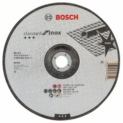 Диск за рязане, вдлъбнат Standard for Inox WA 36 R BF, 230 mm, 22,23 mm, 1,9 mm, 2608601514, BOSCH