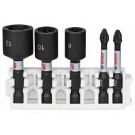Комплект битове за винтоверт Impact Control и глухи ключове, 5 части, 2608522350, BOSCH