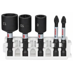 Комплект битове за винтоверт Impact Control и глухи ключове, 5 части, 2608522350, BOSCH