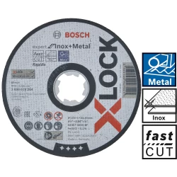 Диск за рязане X-LOCK, Expert for Inox+Metal, 125x1x22,23mm, 2608619264, BOSCH