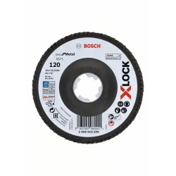 Диск ламелен за ъглошлайф X-LOCK Best for Metal X571, конус, основа фибростъкло, Ø115mm, G 120, 2608619200, Bosch