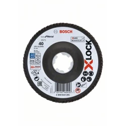 Диск ламелен за ъглошлайф X-LOCK Best for Metal X571, конус, основа фибростъкло, Ø125mm, G 40, 2608619201, Bosch