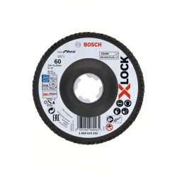 Диск ламелен за ъглошлайф X-LOCK Best for Metal X571, конус, основа фибростъкло, Ø125mm, G 60, 2608619202, Bosch
