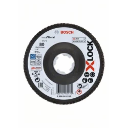 Диск ламелен за ъглошлайф X-LOCK Best for Metal X571, конус, основа фибростъкло, Ø125mm, G 80, 2608619203, Bosch