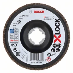 Диск ламелен за ъглошлайф X-LOCK, пластмасова плоча, Ø125mm, G 40, X571,, 2608621767, Bosch